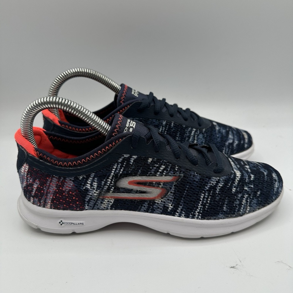 Skechers Go Step Shoes Womens Sz 6.5 Navy Blue Clouds Lightweight Sneakers 14200